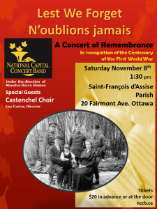 A Concert of Remembrance November 8th 2014 at Saint Francois d'Assise, Ottawa ON